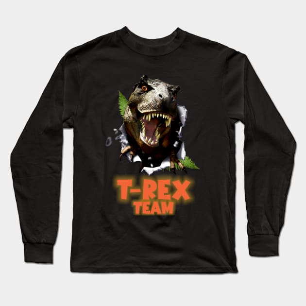 T-Rex Dino Team Jurassic Tyrannosaurus dinosaur - T shirt Long Sleeve T-Shirt by Pannolinno